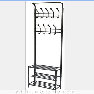 <strong>Hall</strong> Entryway Free Standing Tree Hanging Bag Hat Jacket Umbrella Metal Clothes Hanger <strong>Stand</strong> With Shoe Rack - Product Image 1