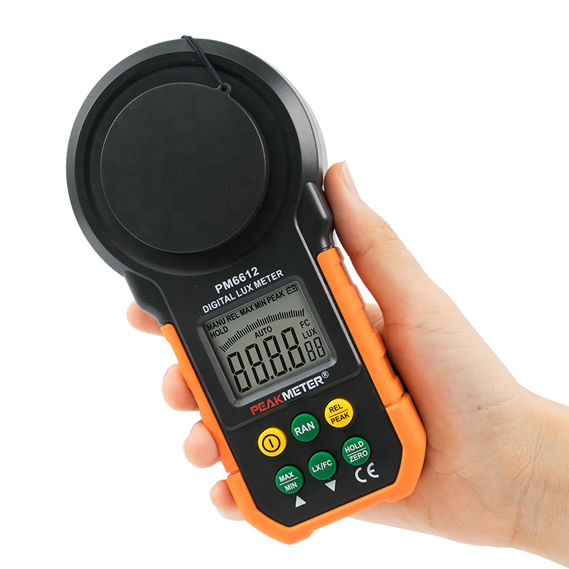 PM6612 MS6612 Multi-función 1/2 poco pantalla LCD estándar de luz Digital led tes medidor de lux precio luz fc mini lux tester