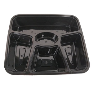 Dùng Một Lần <span class=keywords><strong>Pp</strong></span> Nhựa 5-Ngăn Container Thực Phẩm Với Giữa Nước Sốt Ngăn Để Tách Thịt Rau Các Thực Phẩm Khác - Product Image 4