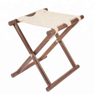 Italian Veg Tanned Leather Wood Folding Chair Better Home <b>Garden</b> - Product Image 1