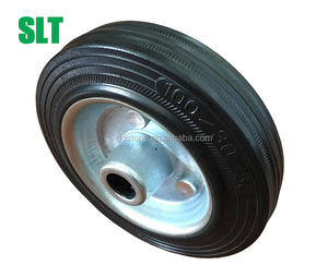 Roues en caoutchouc solides 2x4 pouces, pour charrette résistante, petite roue à roulette chromée - Product Image 4