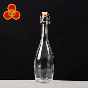 批发超级火石玻璃 750毫升朗姆酒瓶与秋千顶