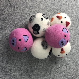 2024年新製品ハンドメイド100% ウールフェルトドライヤーボールアニマルプリント - Product Image 5