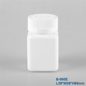 60cc الأبيض HDPE مربع ، كبسولة فارغة زجاجات مع قبعات سلامة الطفل ، أبيض علبة دواء بلاستيكية وغطاء بابا الموردين/ - Product Image 2