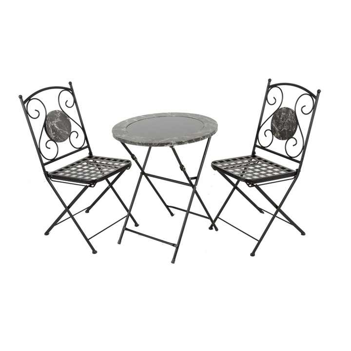 Artificial Marble Table with Garden Patio Stable Mosaic Bistro Chair