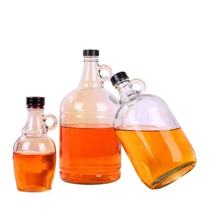 1L 2L 3L 4L 5 lít rõ ràng trống growler uống Glass Wine Bottle với nắp nhựa