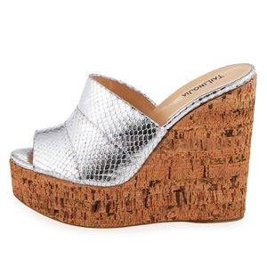 Sandales pour femmes, chaussures d'été à talons hauts, brillantes, <span class=keywords><strong>noires</strong></span>, plateforme - Product Image 5