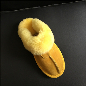 Pantoufles en <span class=keywords><strong>fourrure</strong></span> doublé de peau de mouton,, pantoufles coréennes pour chambre à coucher - Product Image 3
