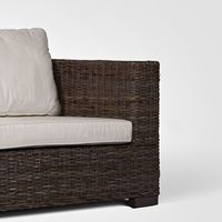Ensemble de chaises de canapé tissées en rotin de style moderne Mobilier de salon confortable Matériau en tissu