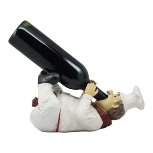 Collection Statue Figurine Decor Resin Fat Chef Wine Bottle Holder