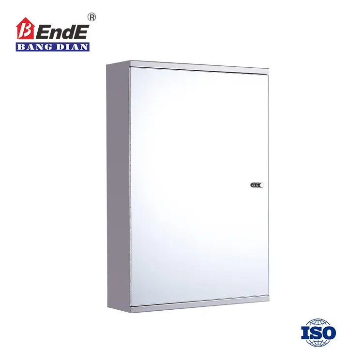 Stainless steel wall mounted waterproof bathroom storage cabinet with mirror door