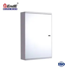 Armario de almacenamiento de baño impermeable de acero inoxidable montado en la pared con puerta de espejo