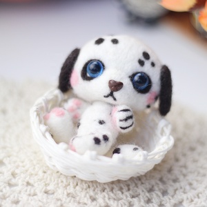 Kit de feutrage à l'aiguille tout-en-un écologique en <span class=keywords><strong>laine</strong></span>, motif Dalmatien mignon, pour artisanat DIY, fournitures et tutoriel - Product Image 2