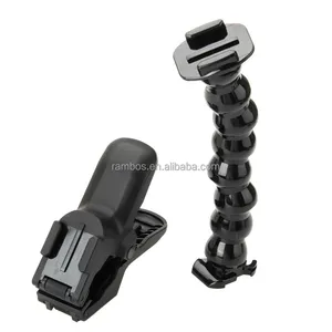 For GoPro Jaws Clamp Mount Flex Gooseneck Adjustable for GoPro Hero HD for SJCAM for xiaomiyi for ALL 1/4Inch Screw Hole