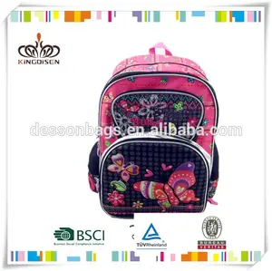 إيفا الفراشة 3d 2015 مخصصة حقائب الظهر المدرسية للمراهقين من مصنعي المنتجات الصينية