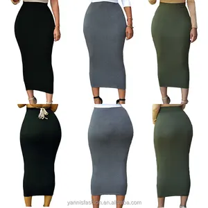 Spring Summer Vintage Package Hip skirt Office Lady Work Wear Sexy Women Casual High waisted Bodycon Maxi Long SkirtE71188
