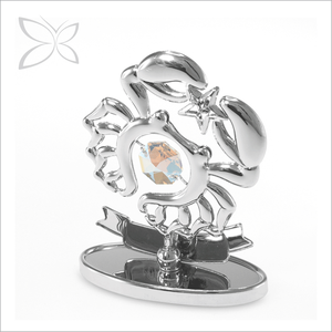 คริสตัลคราฟต์ งานสั่งทำ คริสตัลชุบโครเมียม งานศิลปะพื้นบ้าน แกะสลักด้วยเลเซอร์ รูปปั้นสัญลักษณ์ราศีมะเร็ง คริสตัลเจียระไนแบบบริลเลียนต์คัท - Product Image 2