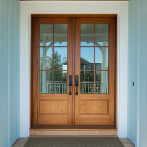 Seeyesdoor doble de madera <span class=keywords><strong>ventanas</strong></span> de la puerta de vidrio templado <span class=keywords><strong>puertas</strong></span> de entrada exterior para apartamento - Product Image 5