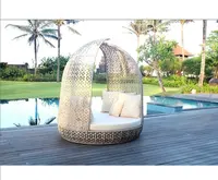 Patio Tuin Zwembad Hars Rieten Outdoor Reis Daybed Chaise Lounge Meubelen