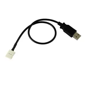5V USB LED 스트립 커넥터 USB 2 핀 8mm 솔더리스 빠른 LED 커넥터 케이블