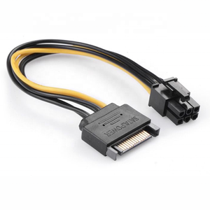 Câble d'alimentation SATA pour <span class=keywords><strong>carte</strong></span> graphique PCI-E, 15 broches SATA mâle vers 6 broches SATA femelle - Product Image 2