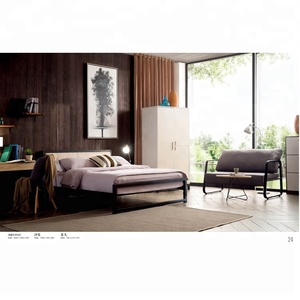 En métal et panneau de HPL combiné appartement auberge chambre meubles pour <span class=keywords><strong>les</strong></span> ensembles de chambre à coucher - Product Image 1