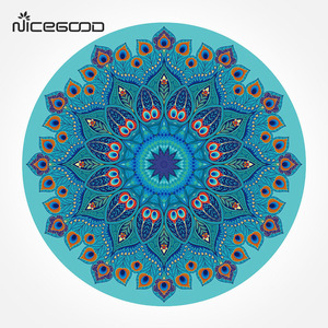 Vendita calda <span class=keywords><strong>di</strong></span> colore completo <span class=keywords><strong>di</strong></span> sublimazione stampato in microfibra nero yoga mat in pelle scamosciata meditazione rotondo stuoia <span class=keywords><strong>di</strong></span> yoga - Product Image 1