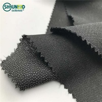 Chine Vente en gros Tissé Cassé Twill Jet D'eau Double Point PA Revêtement Couleur Fusing Interlining Interfaçage Tissu pour Costumes