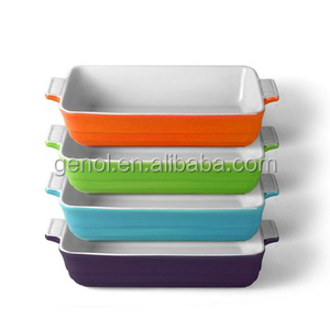 <span class=keywords><strong>Plat</strong></span> de cuisson <span class=keywords><strong>rectangulaire</strong></span> en céramique, vente en gros, ustensiles de cuisson nordique, 4 pièces - Product Image 1