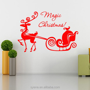 Syene 3d heiß verkaufen Weihnachts schmuck Weihnachten Glasfenster Aufkleber Frohe Weihnachten Wandbild Aufkleber Dekoration