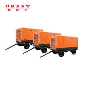 Compressore d'Aria a Vite Diesel Portatile da Fabbrica Cinese, 7-13 Bar, 390CFM, Motore Raffreddato ad Aria per Delling - Product Image 1