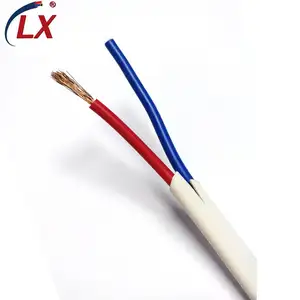 Cable eléctrico doble y de tierra para el hogar, cable eléctrico aislado de PVC plano de 2 núcleos de cobre flexible de 0,75 y 4 mm para h05vvh2-f