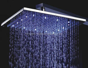 Pommeau de <span class=keywords><strong>douche</strong></span> Led <span class=keywords><strong>en</strong></span> laiton massif 12 '', pommeau de bain carré, effet pluie, <span class=keywords><strong>changement</strong></span> de couleur, Led - Product Image 1
