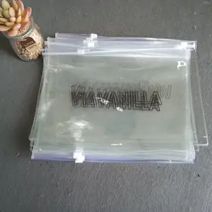 Embalaje de PVC con logotipo personalizado, bolsas de plástico con cierre de cremallera para ropa impermeable, transparente, bolsa con cremallera para embalaje de ropa