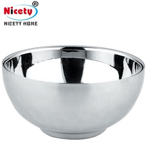 Nicety tigela de sopa espelhada, tigela de aço inoxidável/barata
