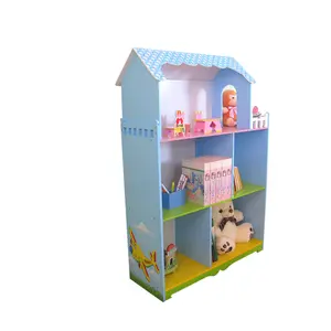 Estante de madeira personalizada para casa de boneca, livro para crianças, prateleira, estante, sala de crianças