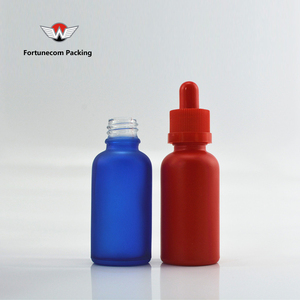 Flacon <span class=keywords><strong>goutteur</strong></span> en verre pour huile essentielle de 1 once 30 ml Flacon compte-gouttes en verre dépoli bleu rouge 30 ml - Product Image 3