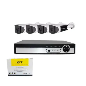 5mp домашней безопасности 4ch Cctv камера, Кит система H.265 CCTV POE NVR Kit 4 цилиндрическая камера
