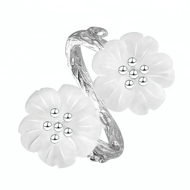 Flower in the Rain Design Silver amethyst ring