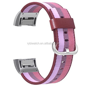 Para <span class=keywords><strong>Fitbit</strong></span> carga 2 bandas, prima woven nylon ajustable correa de repuesto con conector de metal para carga 2 mujeres hombres - Product Image 5