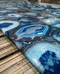 Intérieur décoration translucide semi précieux bleu agate <span class=keywords><strong>pierre</strong></span> <span class=keywords><strong>dalle</strong></span> - Product Image 3