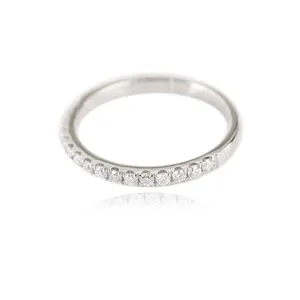 Wuzhou anel de pedra ef cor 2mm, melee moissanite pavimentado meio anel de eternidade sentar-se anel de noivado nivelado