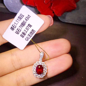 Collier en or 18 carats SGARIT avec diamant véritable d'Afrique du Sud, <span class=keywords><strong>rubis</strong></span> rouge sang de pigeon naturel non traité de 1,11 carat, <span class=keywords><strong>bijoux</strong></span> en pierres précieuses - Product Image 6