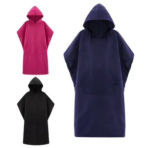 MicrofiberポンチョBeach Surf Poncho、Super Water Absorbent Wetsuit Changing Towel Robe