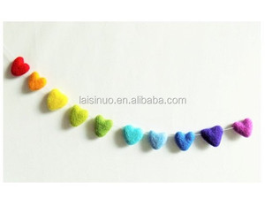 Colorful Handmade Wool Felt Heart Ball Photography Props Custom Size Christmas <strong>Decoration</strong> Shaped Model <strong>Number</strong> - Product Image 6