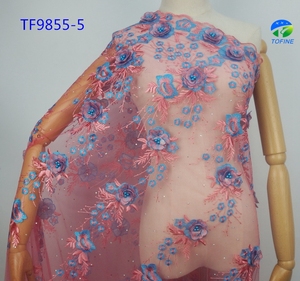 أقمشة دانتيل ثلاثية الأبعاد عالية الجودة قماش دانتيل فرنسي أفريقي زين للزهور نيجيري - Product Image 6