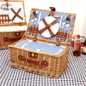 2023 Portable Rattan Wicker Willow Picnic Basket Hamper With Low Price