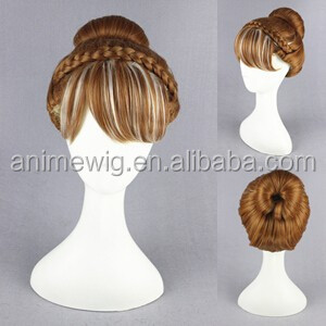 Alta Calidad 30cm corto marrón blanco mixto <span class=keywords><strong>Frozen</strong></span> Anna <span class=keywords><strong>peluca</strong></span> sintética Anime Lolita <span class=keywords><strong>peluca</strong></span> Cosplay <span class=keywords><strong>disfraz</strong></span> <span class=keywords><strong>Peluca</strong></span> <span class=keywords><strong>de</strong></span> pelo para fiesta - Product Image 3