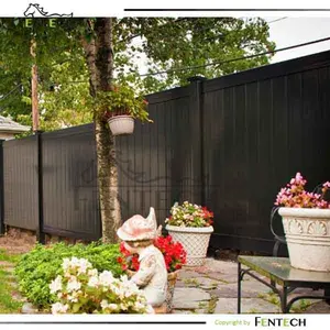 Высококачественный внешний черный переработанный виниловый забор, забор из ПВХ, виниловый забор