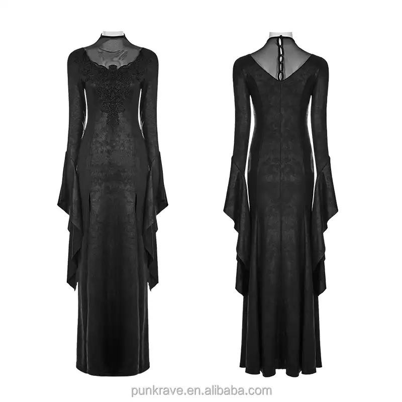WQ-349 PUNK RAVE gotik elbise muhteşem bölünmüş uzun elbise performans elbiseler oryantal dans sahne & Dancerwear yetişkin kadın